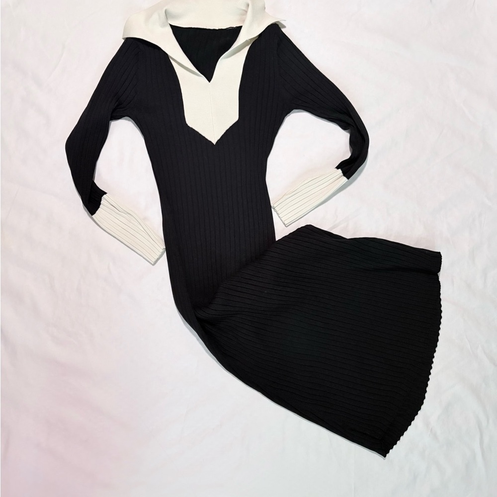 Trendyol Color Block Knit Midi Dress – Size M